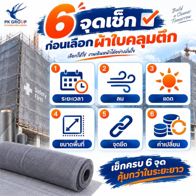 6 จุดเช็กก่อนเลือกผ้าใบคลุมตึก