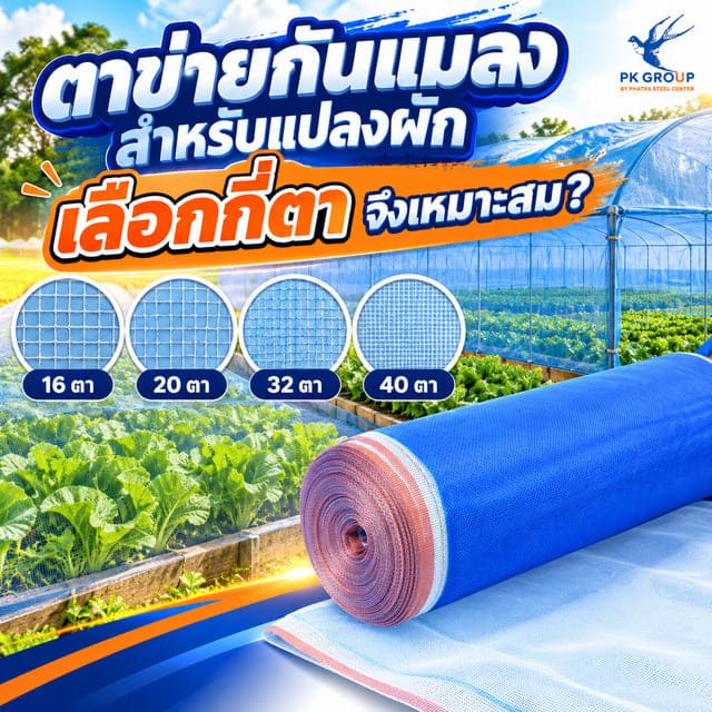 ตาข่ายกันแมลงสำหรับแปลงผัก เลือกจำนวนตาให้เหมาะสม ตาข่ายกันแมลงสำหรับแปลงผัก เลือกจำนวนตาให้เหมาะสม
