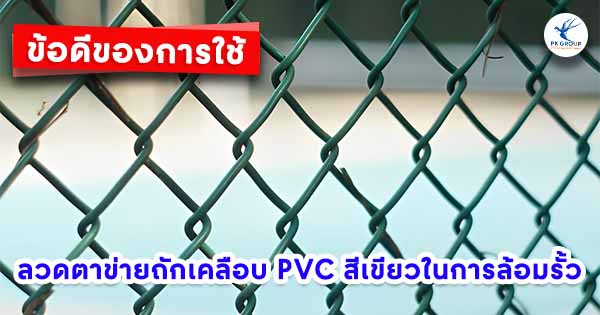 ลวดตาข่ายถักเคลือบ PVC สีเขียว